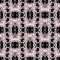Vintage floral seamless pattern. Black vector background. Hand d
