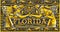 Vintage Florida Label Plaque, Black and Gold
