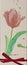 Vintage flower watercolor tulip red ribbon