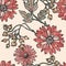 Vintage flowers and berries seamless pattern