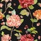 Vintage Flowers - Floral Hortensia Background - Seamless Pattern