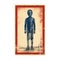 Vintage Folk Art Style Stamp Illustration Of A Standing Person