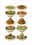 Vintage food meals clip art set