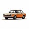 Vintage Ford Cort Car Illustration In Flat Style