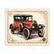 Vintage Ford Model T Stamp: Captivating Visual Storytelling In Crimson And Bronze