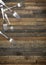 Vintage forks wooden background flat lay instagram mockup