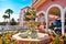 Vintage Fountain close to main entrance of The Don Cesar Hotel. The Legendary Pink Palace of St. Pete Beach.