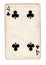 A vintage four of clubs playing card.