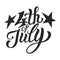 Vintage Fourth of July lettering template