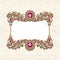 Vintage frame with diamonds and ruby gems