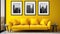 vintage frame yellow background