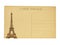 Vintage french post card with famous Eiffel tower in Paris
