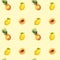 Vintage fruit polygon seamless pineapple peach lemon texture