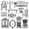 Vintage Furniture Elements Set