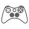 Vintage gamepad icon, outline style