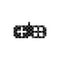 Vintage gamepad logo. Pixel art style joystick illustration