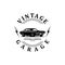 Vintage garage custom and service logo vector