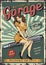 Vintage garage repair service colorful poster