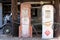 Vintage Gas Pumps and Vehicle