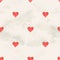 Vintage geometric seamless vector pattern of small hand drawn watercolor hearts
