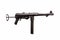 Vintage German submachine gun from the Second World War. weapon isolate on white background