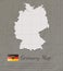 Vintage Germany map. Paper card map silhouette. Vector