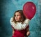 Vintage girl with balloon