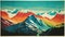 Vintage Glacier Postcard: Bold Chromaticity And Panoramic Scale In Great Smoky Mountains