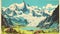 Vintage Glacier Postcard: Denali National Park, 1970s
