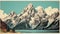 Vintage Glacier Postcard For Grand Teton National Park