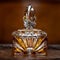 Vintage glass ornate shape jewelry box.