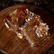 Vintage glass ornate shape jewelry box.