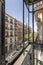 Vintage glazed bay window of an urban residential house