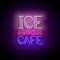 Vintage Glow Signboard with Ice Cream Cafe Inscription