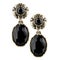 Vintage Gold Earrings with black crystals