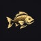 Vintage Gold Fish Logo: Humorous Animal Scene In Flat Graphic Design