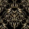 Vintage gold floral 3d seamless pattern. Vector patterned damask