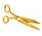 Vintage gold scissors close-up isolated