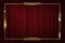 Vintage golden border isolated on red curtain background. Vector retro design element.