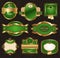 Vintage golden-green luxury ornate framed labels