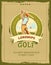 Vintage golf tournament vector poster