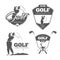 Vintage golf vector labels, badges and emblems
