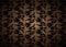 Vintage Gothic background in gold, bronze, caramel, chocolate, and black with classic floral Baroque pattern