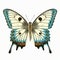 Vintage Gothic Butterfly Illustration On White Background