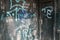 Vintage Grainy Graffiti Image - Tervuren Park Belgium - Peace Shed