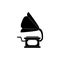 Vintage gramophone audio melody sound music silhouette style icon