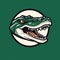 Vintage Graphic Design: Alligatornosed Mascot Head On Green Background