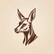Vintage Graphic Design: Black And Brown Antelope Head In Egyptian Iconography