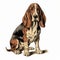 Vintage Graphic Design: Detailed Shaded Basset Hound Dog Illustration