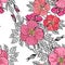 Vintage graphic flower seamless pattern texture